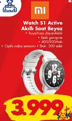 XİAOMİ WATCH S1 ACTİVE AKILLI SAAT BEYAZ